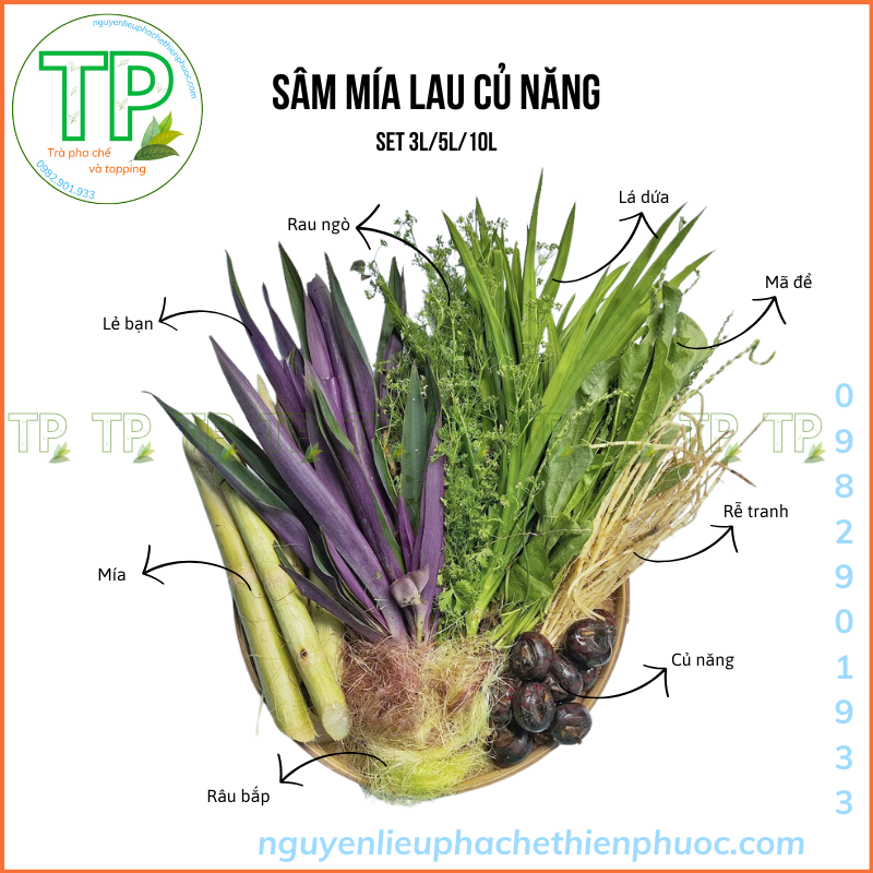 Sâm mía lau củ năng tươi set 5 lít